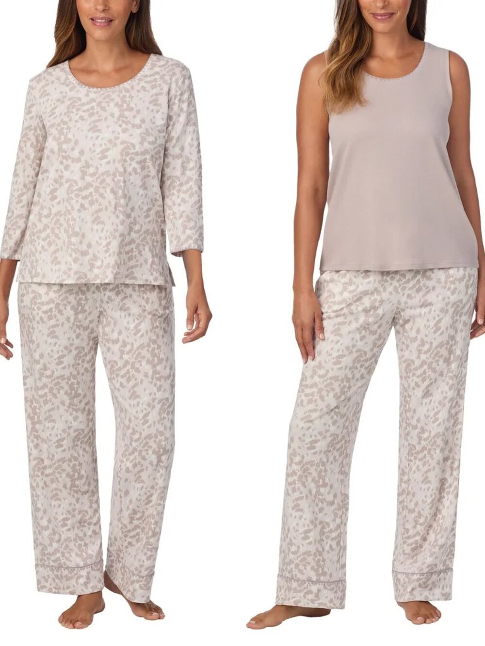 Carole Hochman Midnight Women's 3-PIECE Cotton PJ Set-Size 2XLarge, Cream, NWT